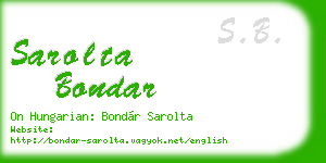 sarolta bondar business card