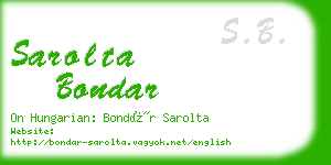 sarolta bondar business card